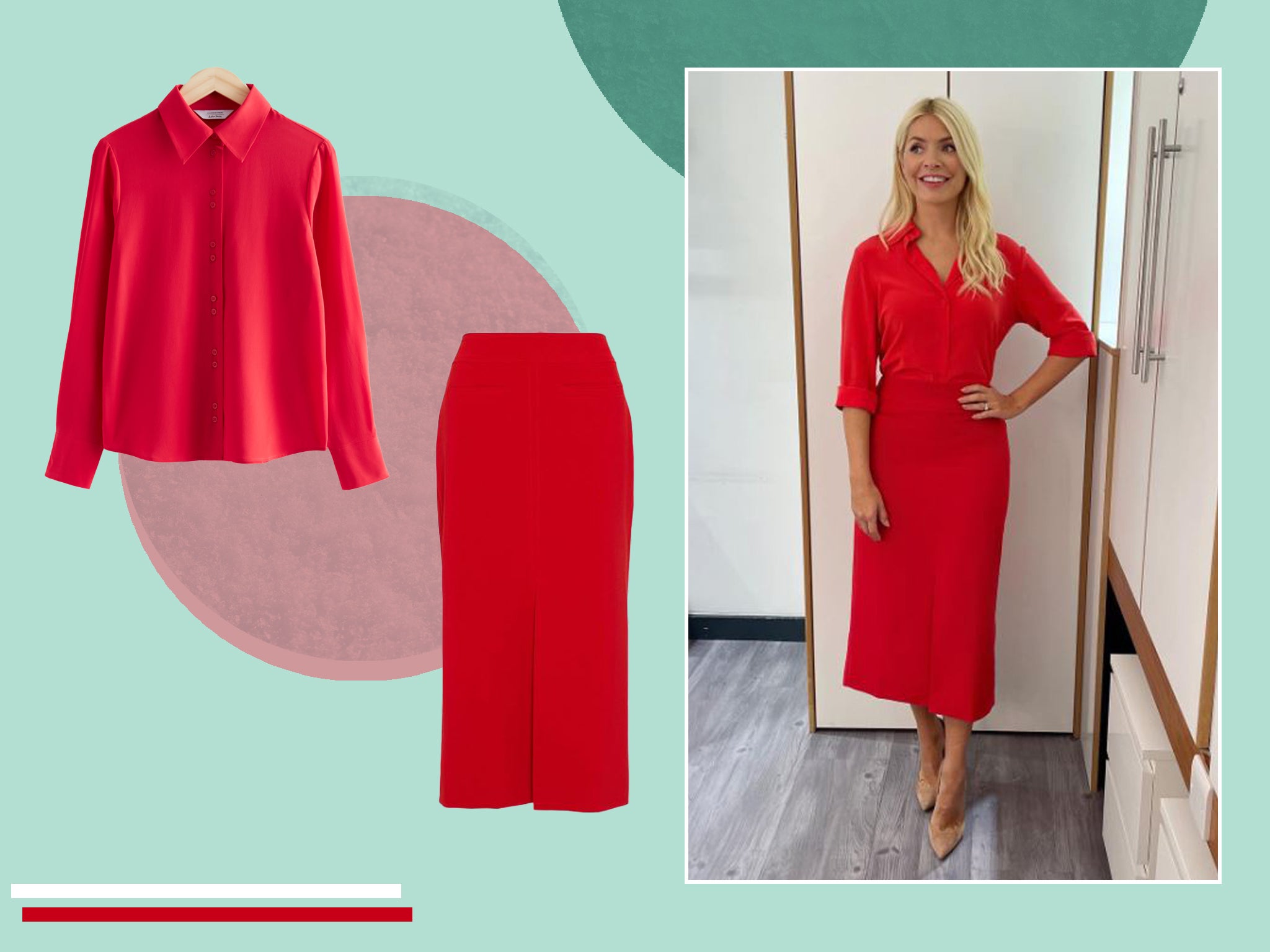 Holly willoughby red and black dress sale